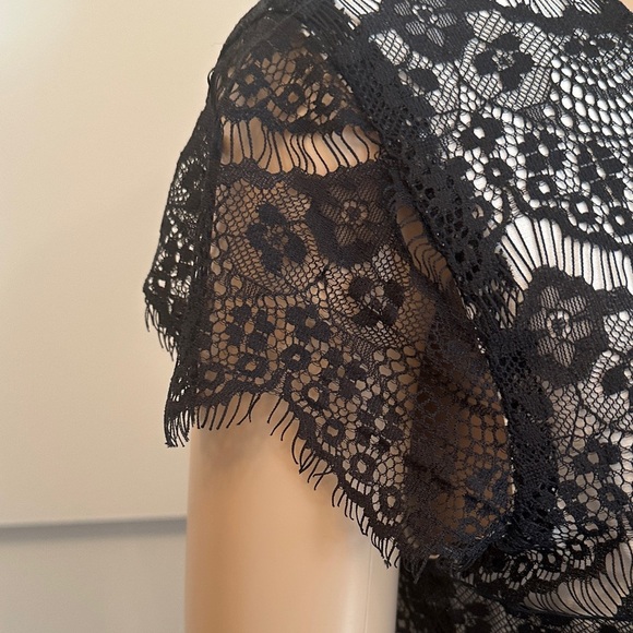 Chic Black Lace Mini Dress - Picture 5 of 7
